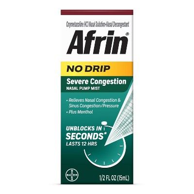 Afrin Nasal Spray No Drip Severe Congestion Relief | Target