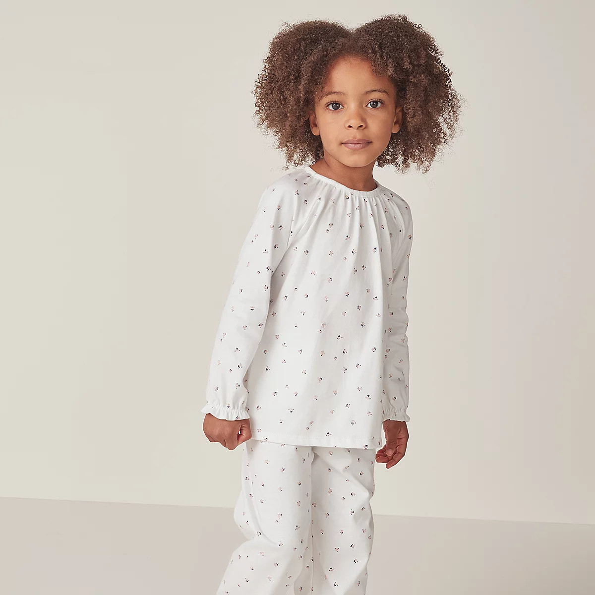 The White Company Organic Cotton Relaxed Fit Tiny Floral Print Pyjamas (1-12yrs), Multi, Size: 1-1 1/2Y | The White Company UK & ROW