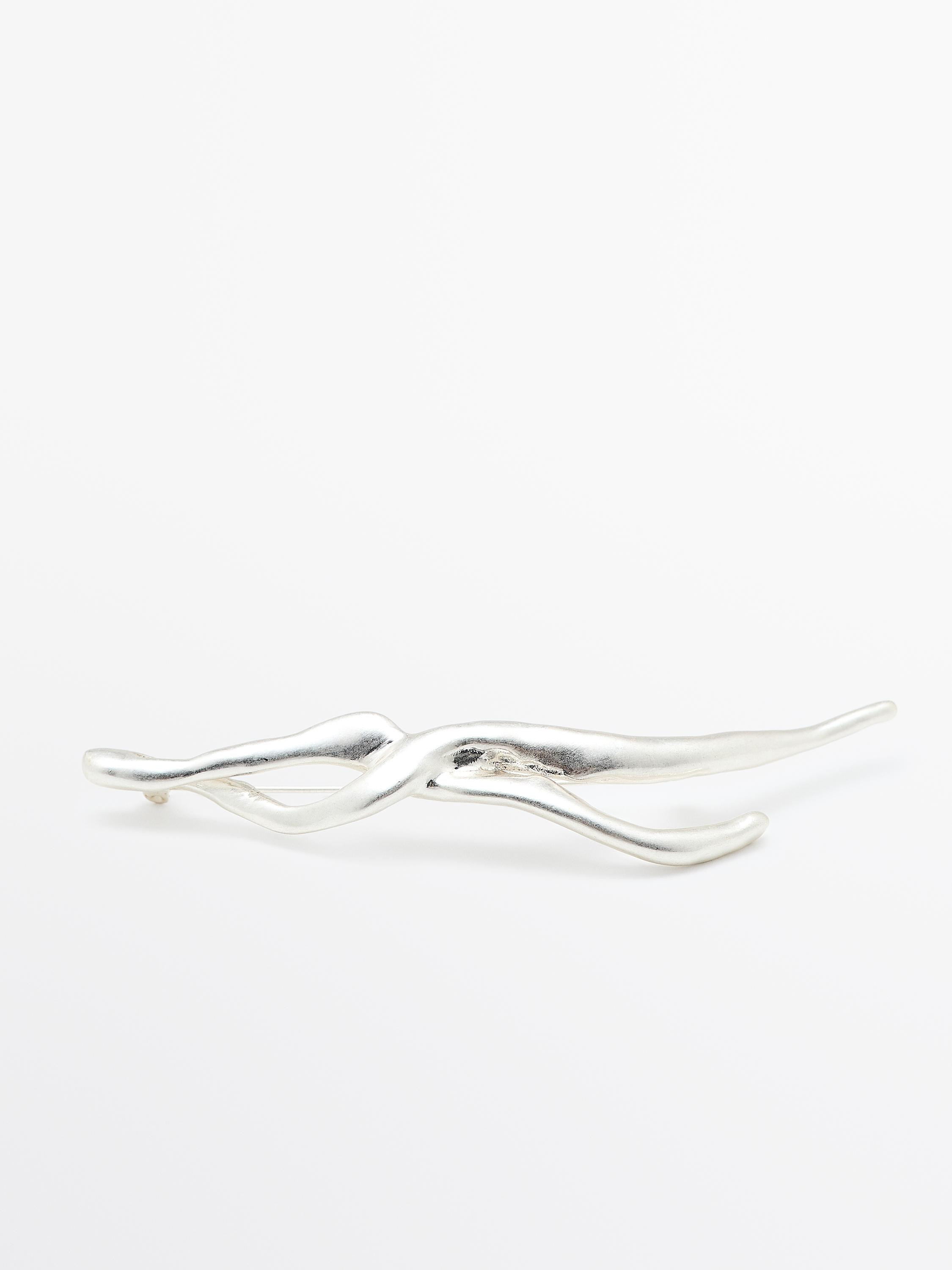 Abstract metal brooch | Massimo Dutti UK