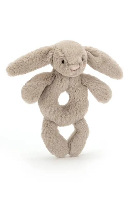 Jellycat Bashful Bunny 7-Inch Ring Rattle in Brown at Nordstrom | Nordstrom