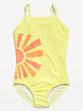 Printed Back-Cutout One-Piece Swimsuit for Girls | Old Navy (US)