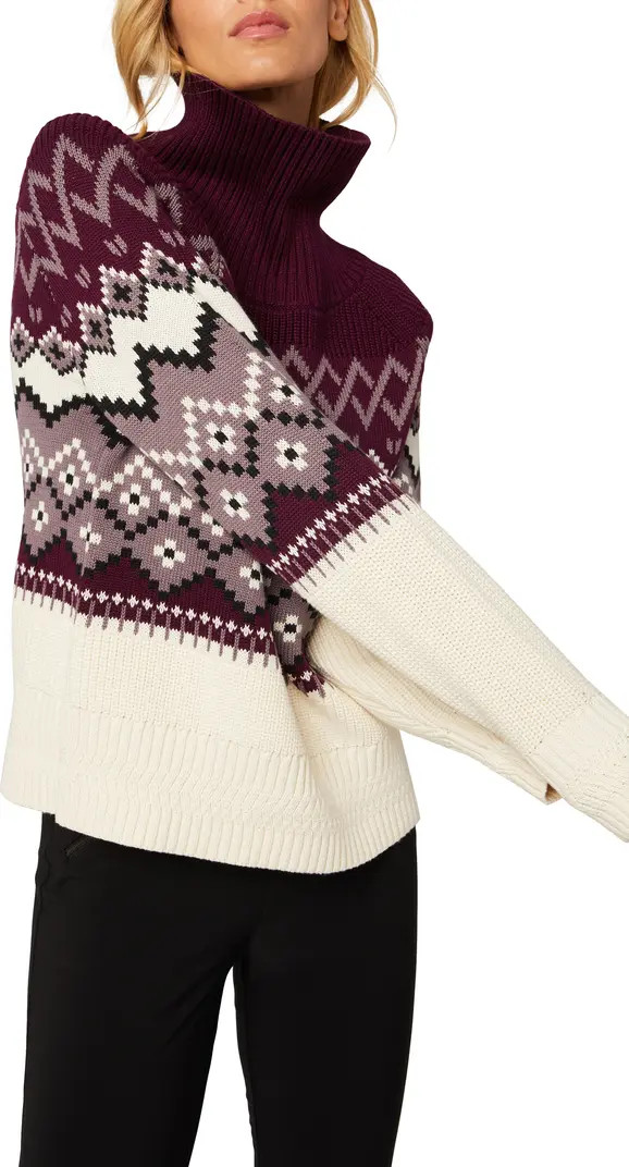 Alp N Rock Leighton Oversize Fair Isle Mock Neck Sweater | Nordstrom | Nordstrom