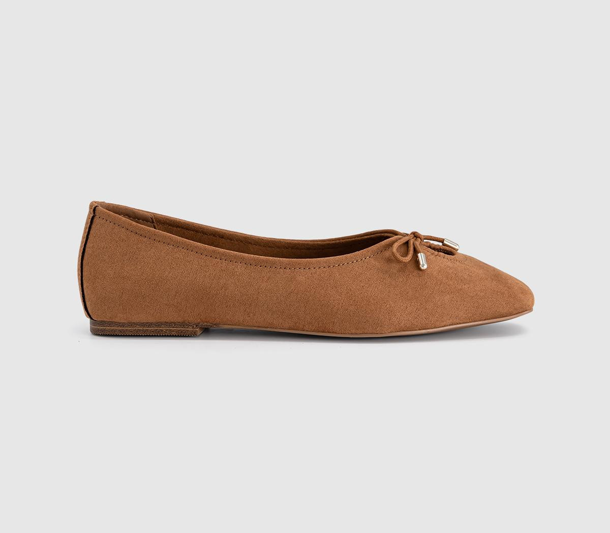 OFFICE Womens Freya Bow Ballerina Flats Tan Faux Suede, 6 | Office Shoes (UK)