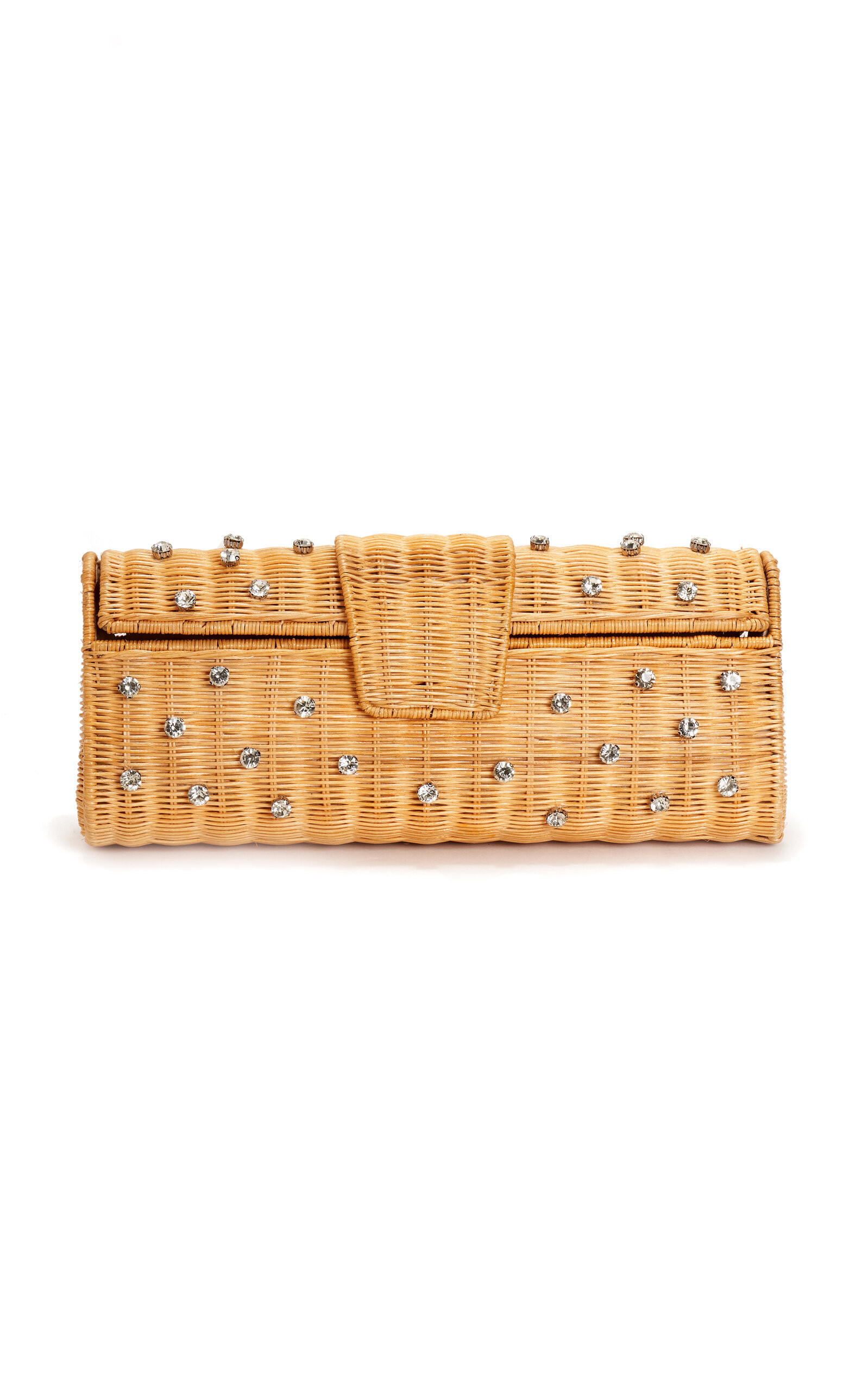 Paloma Crystal-Embellished Wicker Clutch | Moda Operandi (Global)