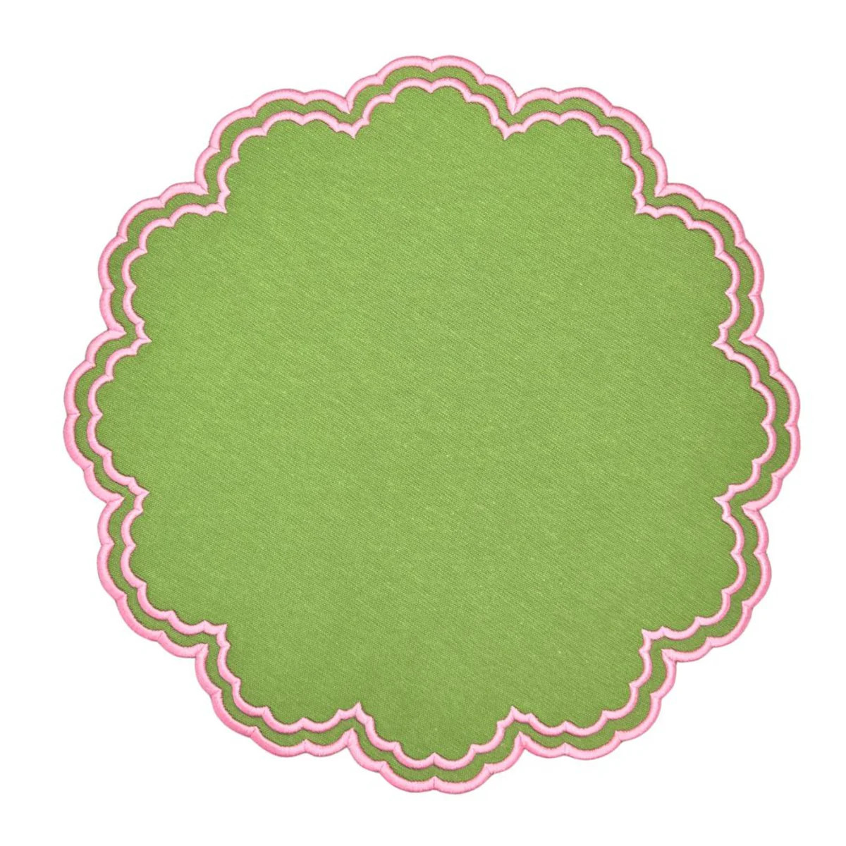 Bettina Placemat - Green & Pink, Set of 4 | The Well Appointed House, LLC