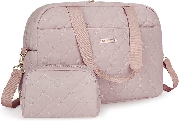 Travel Duffel Bag LIGHT FLIGHT Weekender Bag for Women Quilted Overnight Bag Carry On Tote Bag La... | Amazon (US)