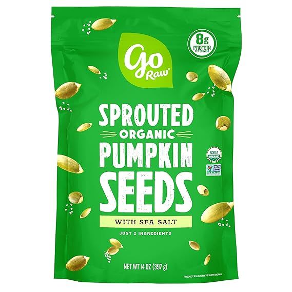 Go Raw Pumpkin Seeds with Sea Salt, Sprouted & Organic, 14 oz. Bag | Keto | Vegan | Gluten Free S... | Amazon (US)