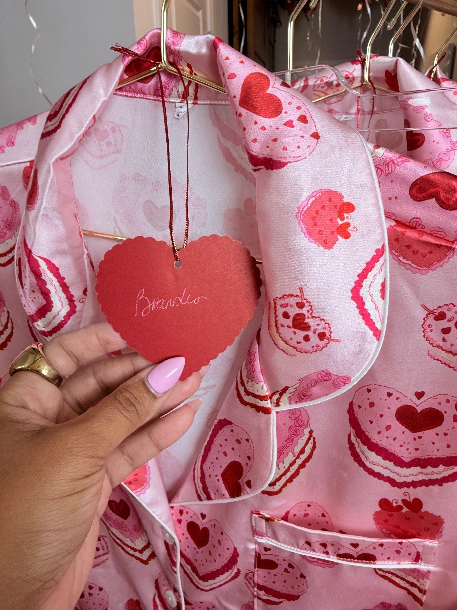 Galentines Day Inspo.
Heart tags tonight add cute details to PJs
Long sleeve version is sold out without yies.  

#LTKValentine #LTKOver40
