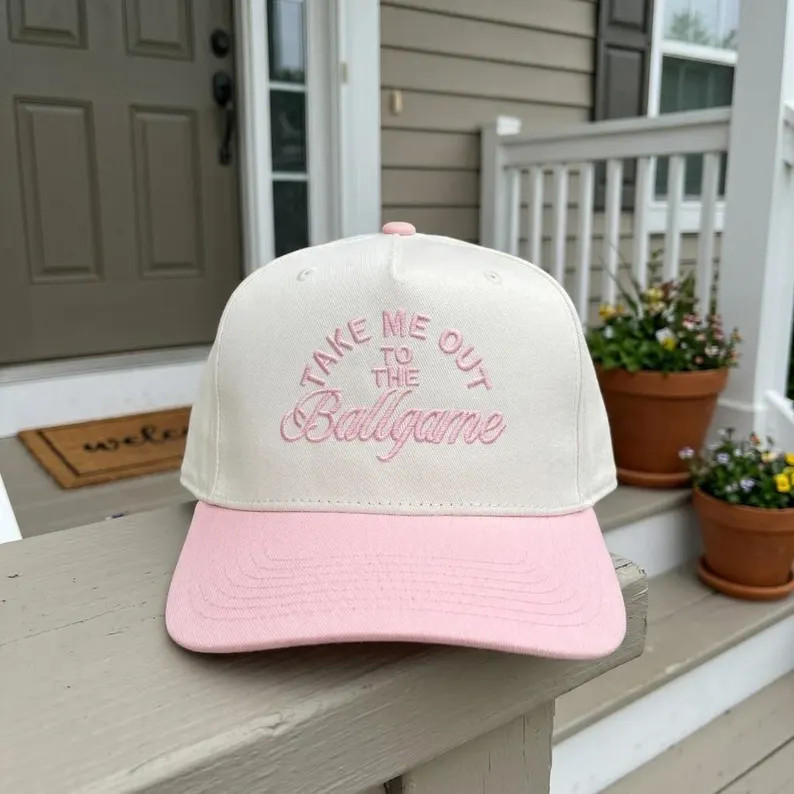 Take Me Out to the Ballgame Hat, Embroidered Baseball Trucker Cap, Game Day Hat, Little League Mo... | Etsy (Global)