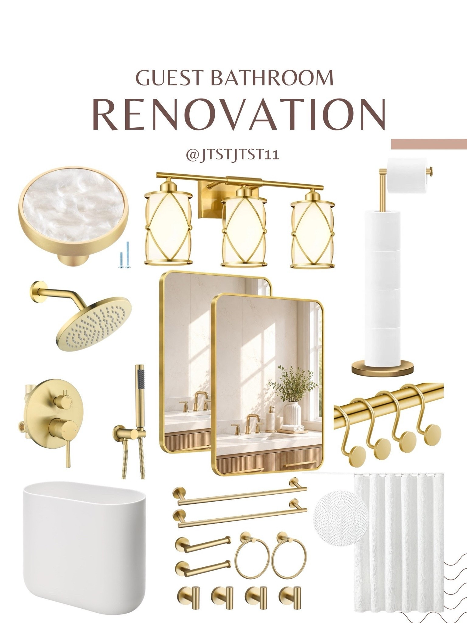 🚿I’m currently in the middle of a home renovation. 

🚽I wanted to share the white and brushed gold accents that I’ve selected for my guest bathroom.

👏🏼So excited to update and brighten up my space.

#LTKSeasonal #LTKOver40 #LTKSaleAlert #LTKTravel #LTKmomlife #LTKU #LTKHome
