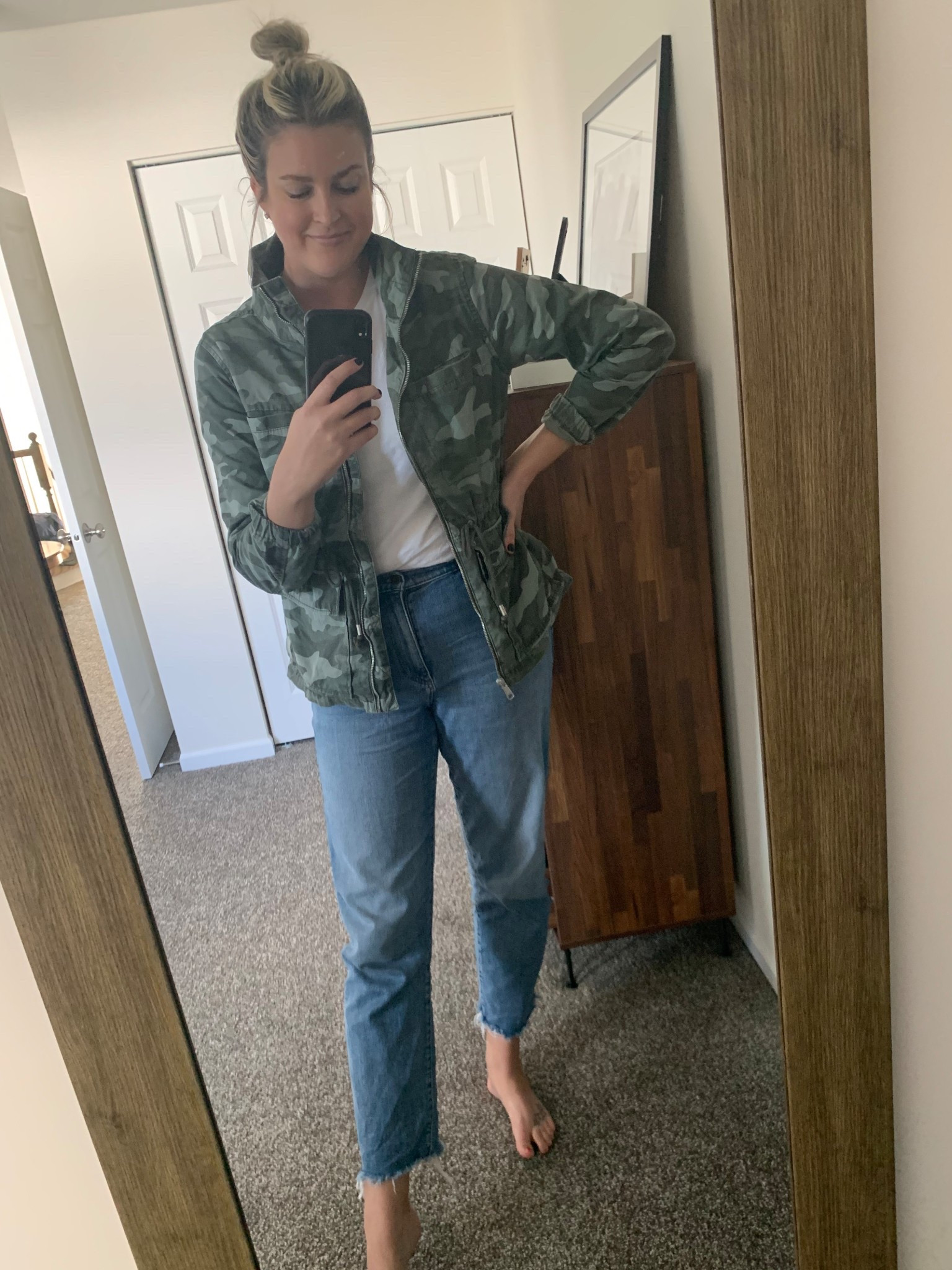 camo & denim
Jacket size L
Tee L
Jeans 10#LTKSpringSale 

#LTKMidsize #LTKStyleTip
