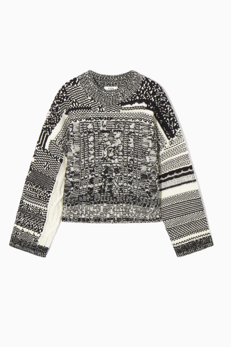 FAIR-ISLE-PULLOVER AUS WOLL-KASCHMIR-MIX - SCHWARZ/WEISS - Ladies | H&M DE | H&M (DE, AT, CH, NL, FI)