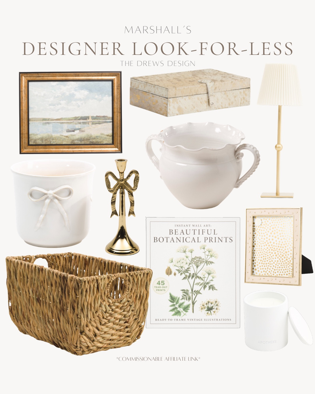 Marshall’s home decor finds include table lamp, frame, wall art, planter, vase, decorative box, coffee table book, candle, decorative basket, candle stick holder.

Home decor, neutral home decor, home accents, looks for lesss include

#LTKvlog #LTKSeasonal #LTKHome