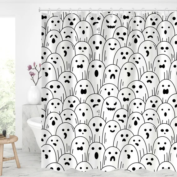 Halloween Shower Curtain Halloween Decor Waterproof Modern - Etsy | Etsy (US)