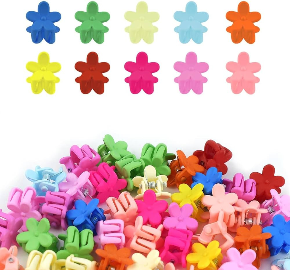 50 Pcs Mini Hair Clips for Girls Women Baby Kids Bangs Little Toddler Claw Clip Small Flower Hair... | Amazon (US)