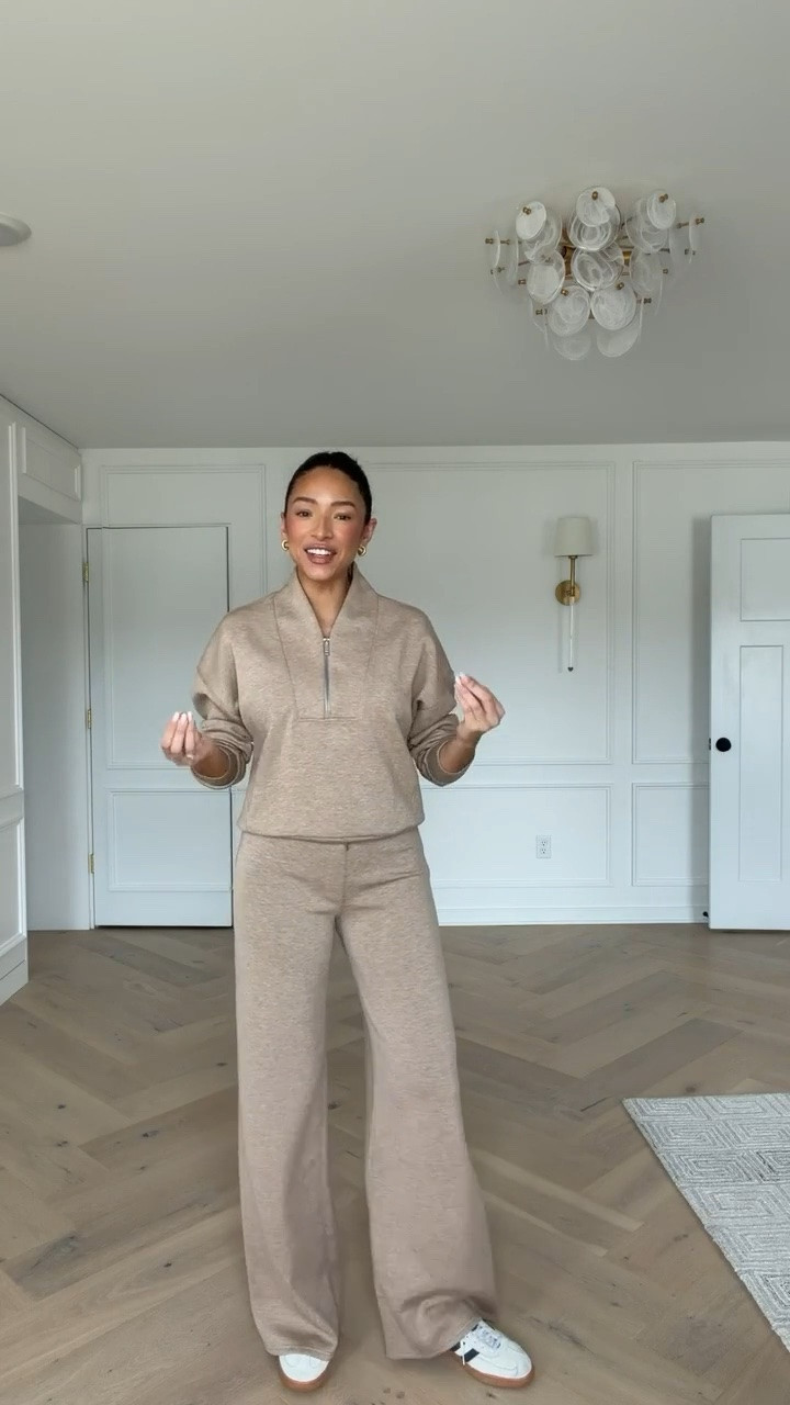 Use code NENAXSPANX for 15% OFF your first order! This material is SO comfortable and buttery soft! Wearing size S half zip and size S Tall wide leg pants 

work from home outfit, airport outfit, travel outfit, errands outfit, casual outfit, mom outfit, postpartum outfit

#LTKSeasonal #LTKSaleAlert #LTKTravel