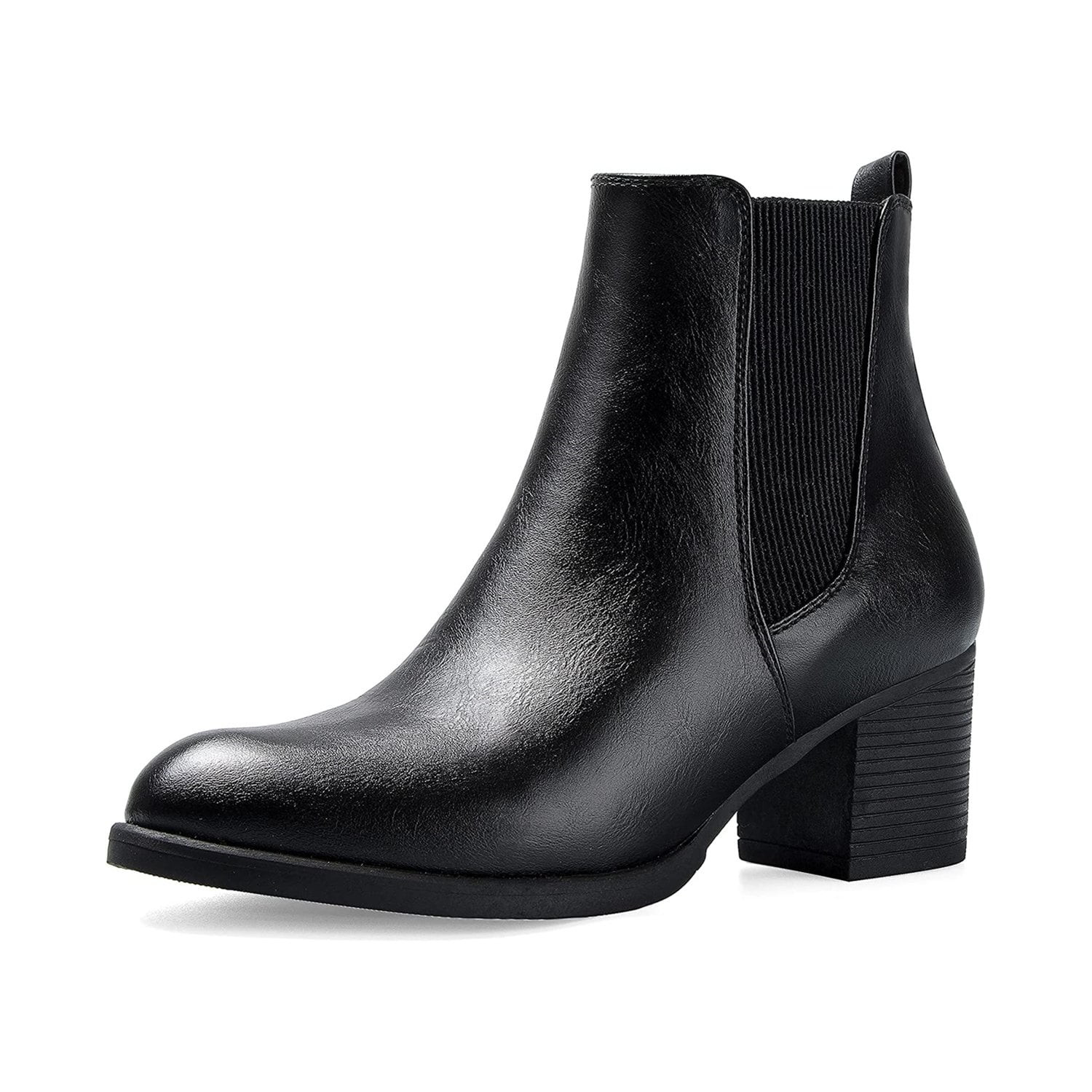 Mysoft Women Black Chelsea Boots Female Chunky Heel Ankle Booties - Walmart.com | Walmart (US)
