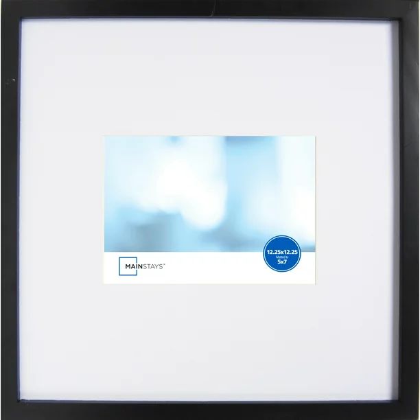 Mainstays MS 12.25" x 12.25" Matted to 5" x 7" Linear Black Photo Frame | Walmart (US)