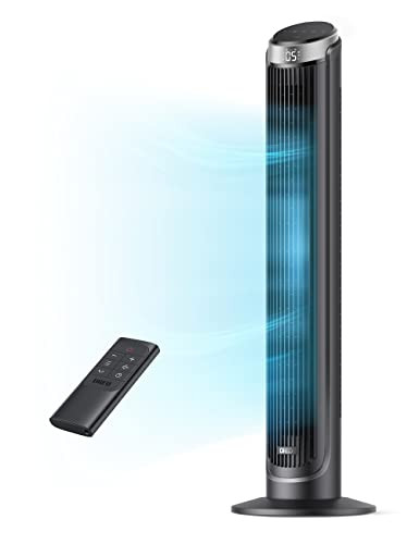 DREO Tower Fan for Bedroom, 90° Oscillating Fans that Blow Cold Air, 5 Speeds, 4 Modes with 26ft/s Velocity, 12H & 28dB Quiet Timer, Remote, Touch, 40" Standing Floor Fan for Home Office, Black | Amazon (US)