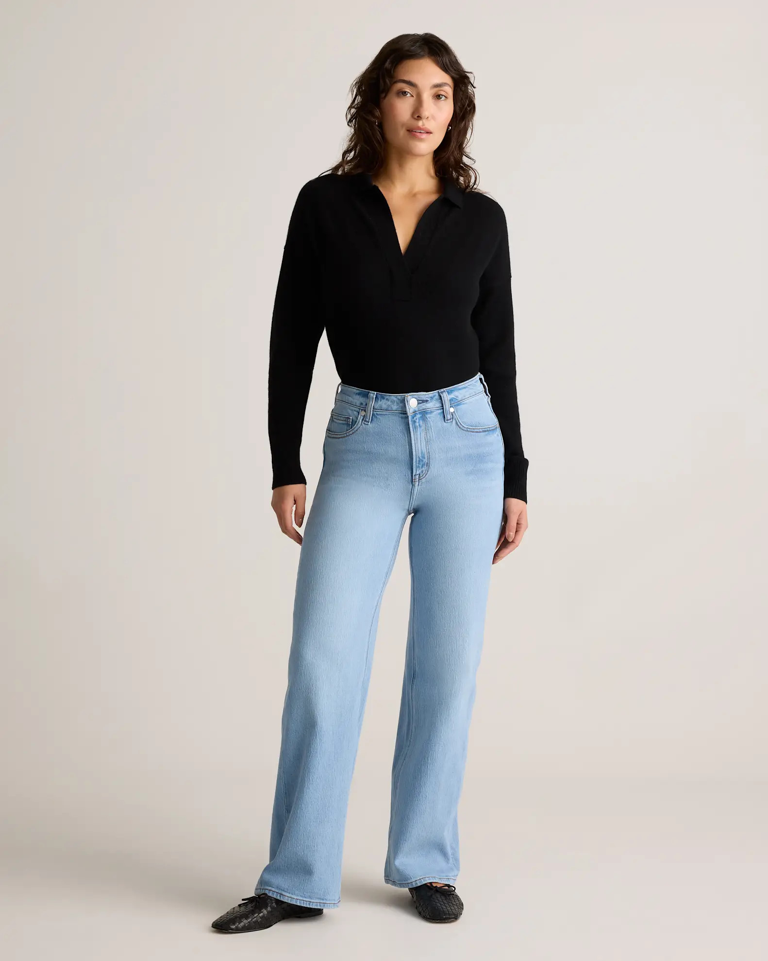 Bella Stretch Relaxed Straight Jeans | Quince