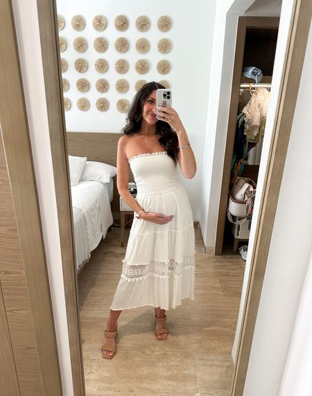 White strapless dress I wore on our babymoon 🤍 One of my favorite Amazon dresses! Fits true to size, wearing small



#LTKfindsunder50 #LTKbump #LTKstyletip