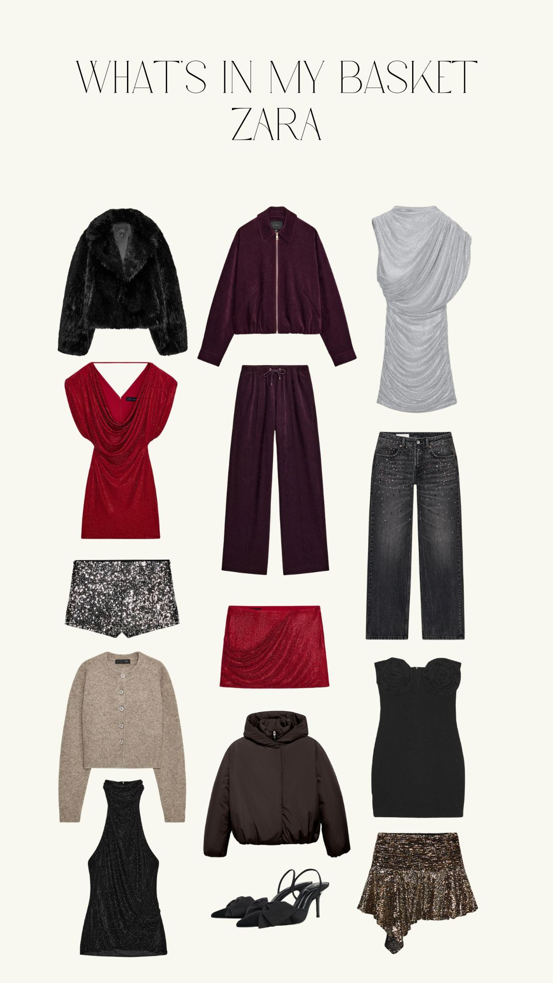 What's in my Zara basket, partywear, outfit ideas, layering, knitwear, faux fur coat, Zara finds, high steet  

 #LTKuk #LTKwinter #LTKstyletip