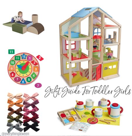 Gift guide for toddler girls: gift guide, toddler, girls, velvet bows, tea set, wooden toys, doll house, wooden clock, shape sorter

#LTKSeasonal #LTKGiftGuide #LTKHoliday
