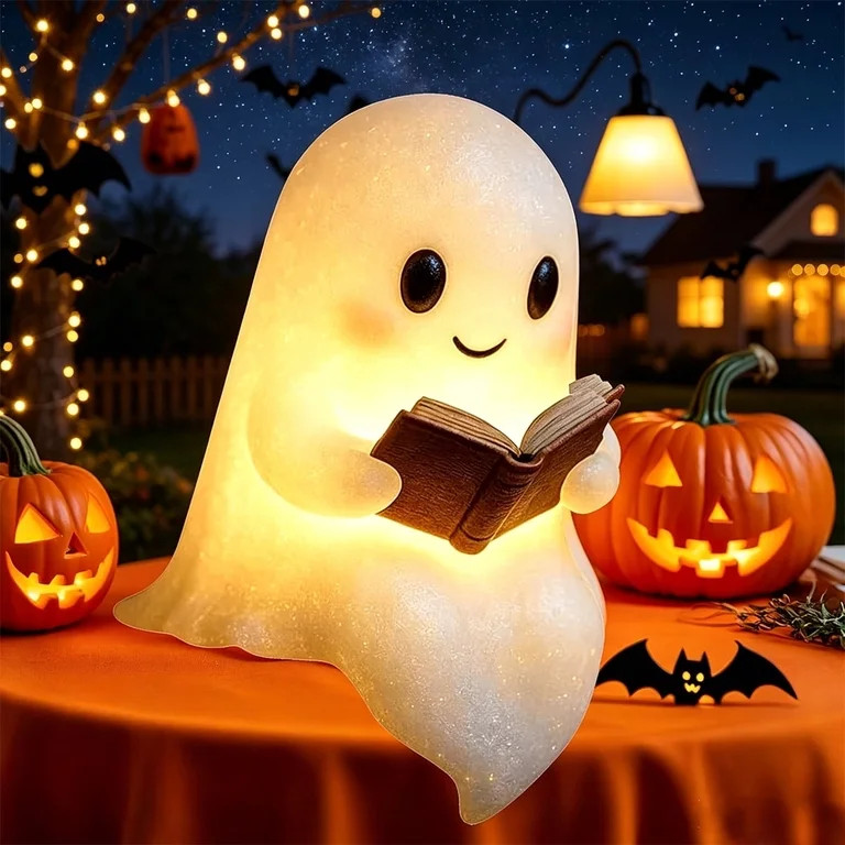 Clearance Halloween Ghost Night Light Gifts Ghost Reading Book Lamp, Ghost Lamp Halloween Cute 3D... | Walmart (US)