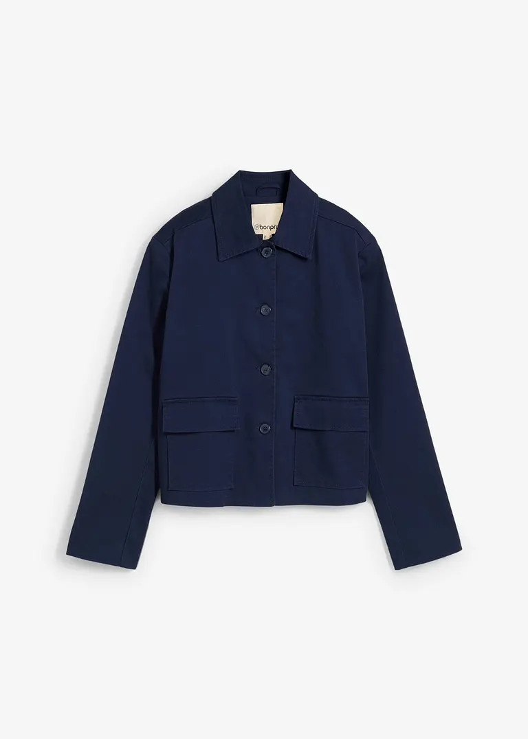 Kurze Übergangsjacke aus elastischem Bio-Baumwoll-Mix | Bonprix DE