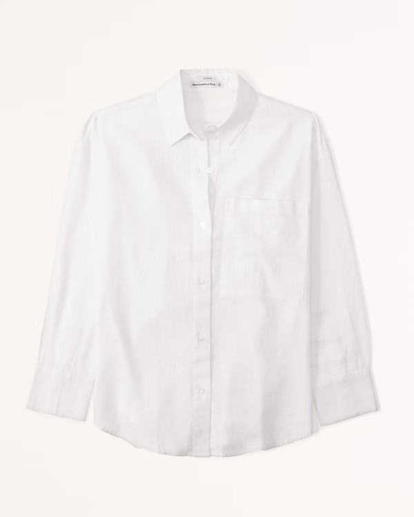 Oversized Linen-Blend Shirt | Abercrombie & Fitch (US)