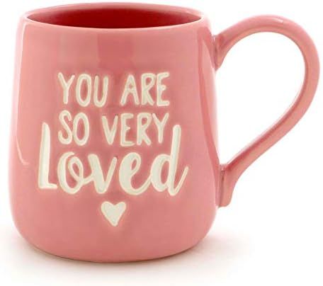 Enesco Our Name is Mud “You are Loved” Stoneware Engraved Coffee Mug, 1 Count (Pack of 1), Pi... | Amazon (US)