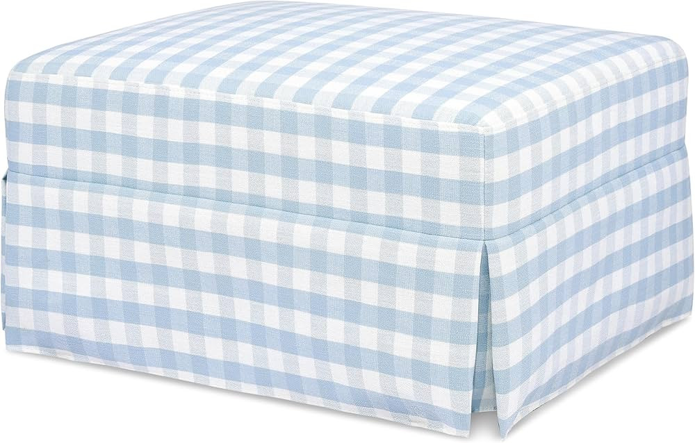 Namesake Crawford Gliding Ottoman in Blue Gingham, Greenguard Gold Certified | Amazon (US)
