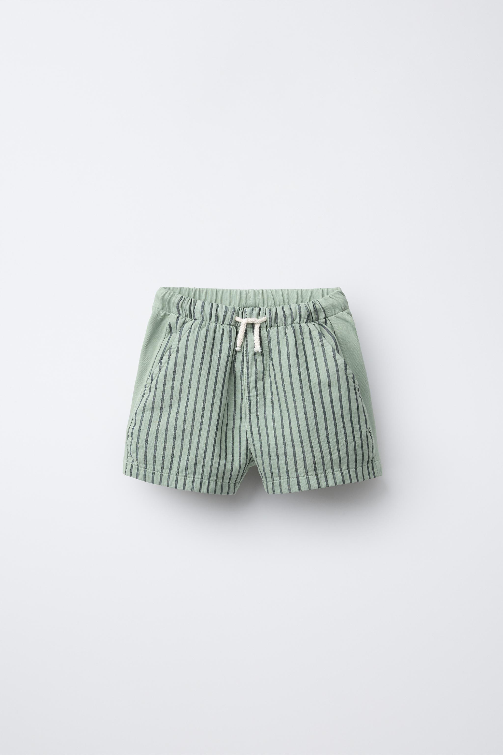 STRIPED COMBINATION STRAIGHT SHORTS | Zara US