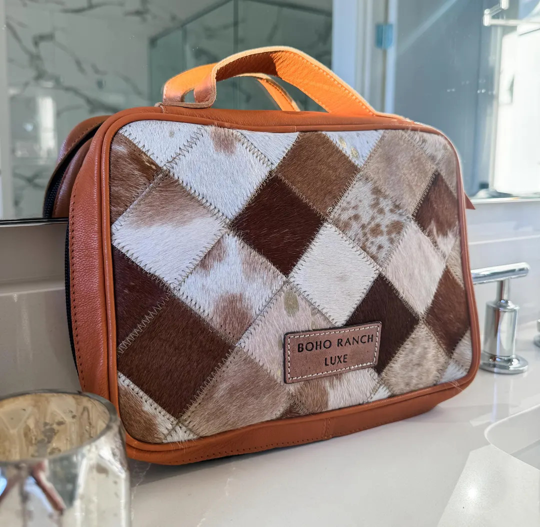 BOHO LUXE JEWELRY Organizer Travel Case Bag - Genuine Hair on Cowhide | Cowhide Jewelry Pouch Wes... | Etsy (US)