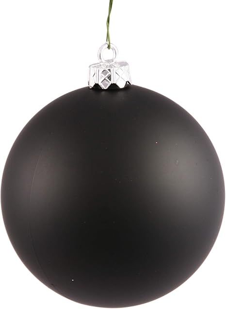 Vickerman 2.75" Christmas Ornament Ball, Black Matte Finish, Shatterproof Plastic, UV Resistant, ... | Amazon (US)