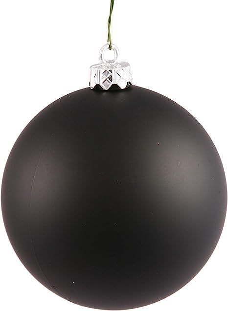 Vickerman 2.75" Christmas Ornament Ball, Black Matte Finish, Shatterproof Plastic, UV Resistant, ... | Amazon (US)