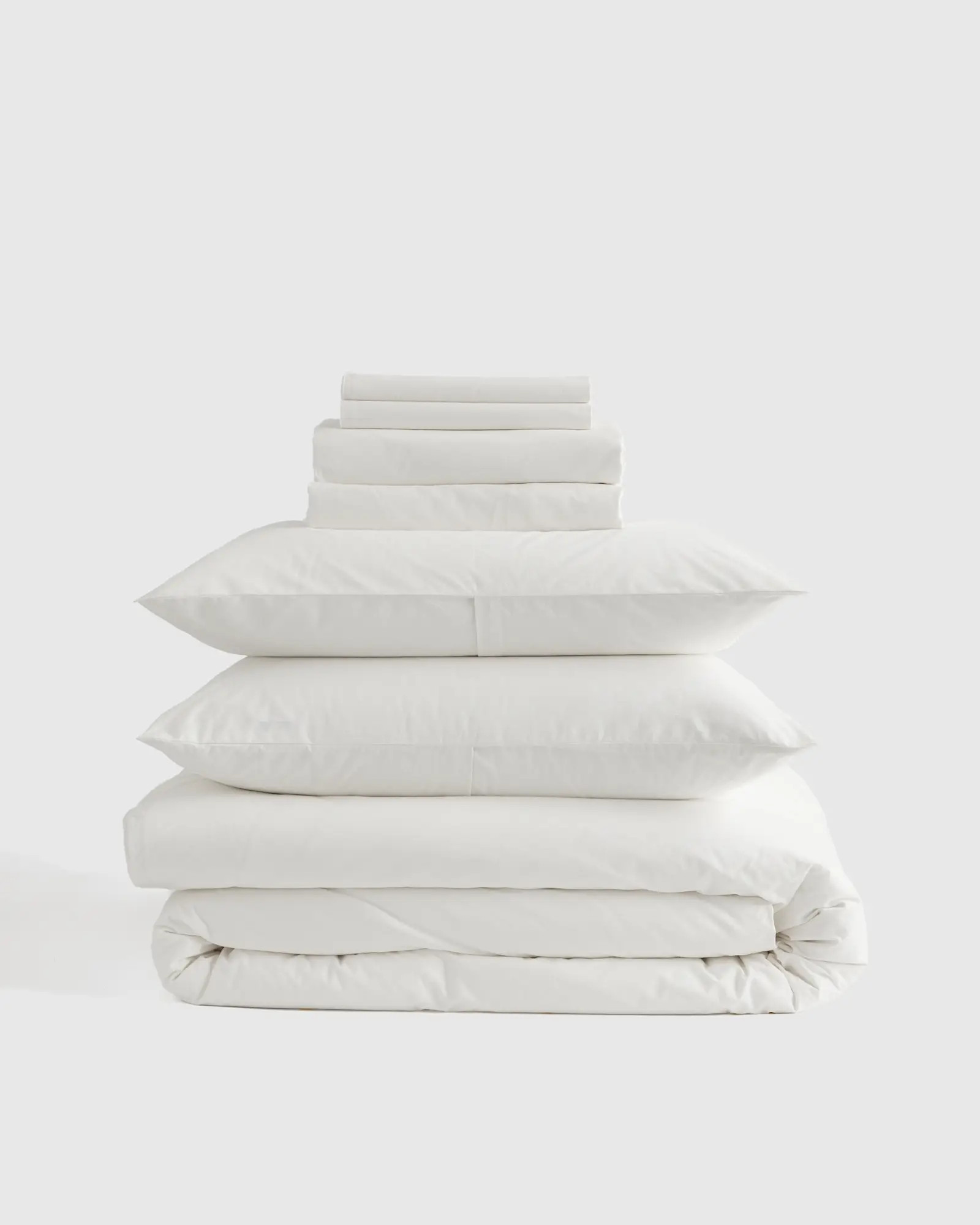 Organic Brushed Cotton Deluxe Bedding Bundle in White | Quince