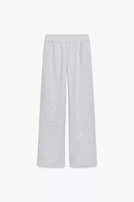 WIDE-LEG PLUSH TROUSERS | Zara UK