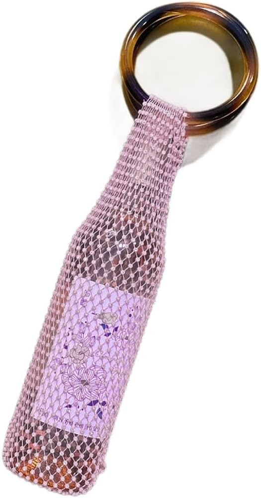 URTERYSER Stylish Resin Handle Wine Pouch Mesh And Embedded Rhinestones Bottle Holder Versatile I... | Amazon (US)