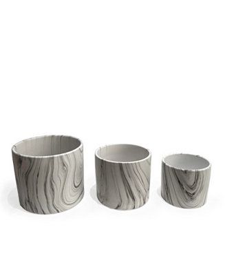 Jay Imports Marble Set Of 3 Planters & Reviews - Artificial Plants - Home Decor - Macy's | Macys (US)