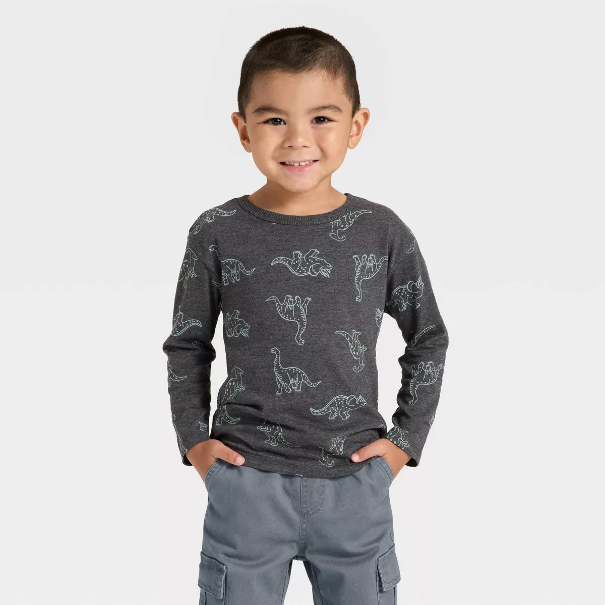 Toddler Boys' Long Sleeve Relaxed T-Shirt - Cat & Jack™ | Target