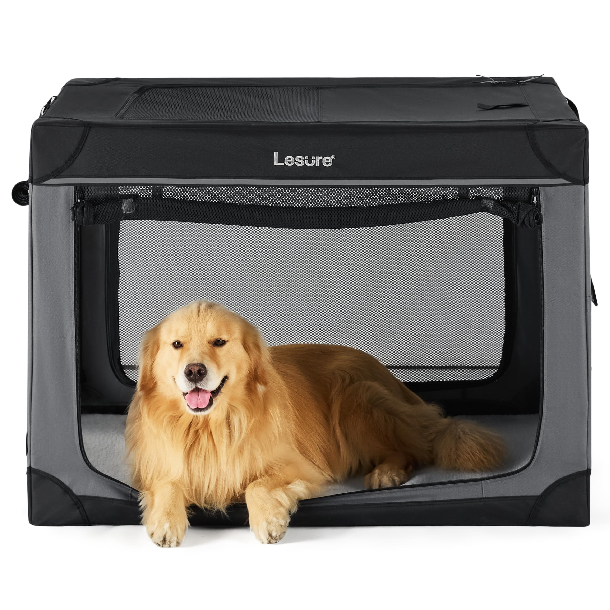 Lesure Soft Collapsible Dog Crate - 42 Inch Portable Travel Crate for Extra Large Dogs Indoor & O... | Amazon (US)