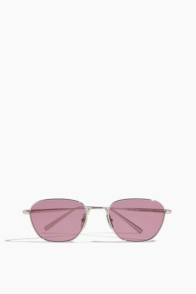 Polygon Sunglasses in Silver/Plum Purple | Hampden Clothing