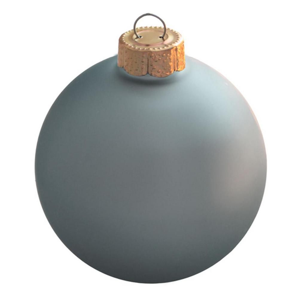 Whitehurst 1.5 in. Baby Blue Matte Glass Christmas Ornaments (40-Pack)-27541 - The Home Depot | The Home Depot