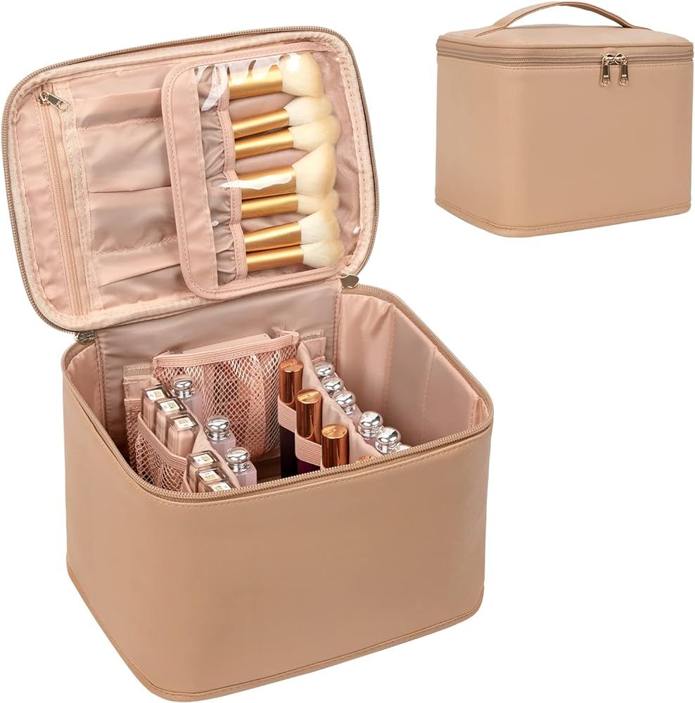 OCHEAL Makeup Bag,Large Travel Makeup Bag Organizer Cosmetic Bags for Women Washable Make Up Bag ... | Amazon (US)