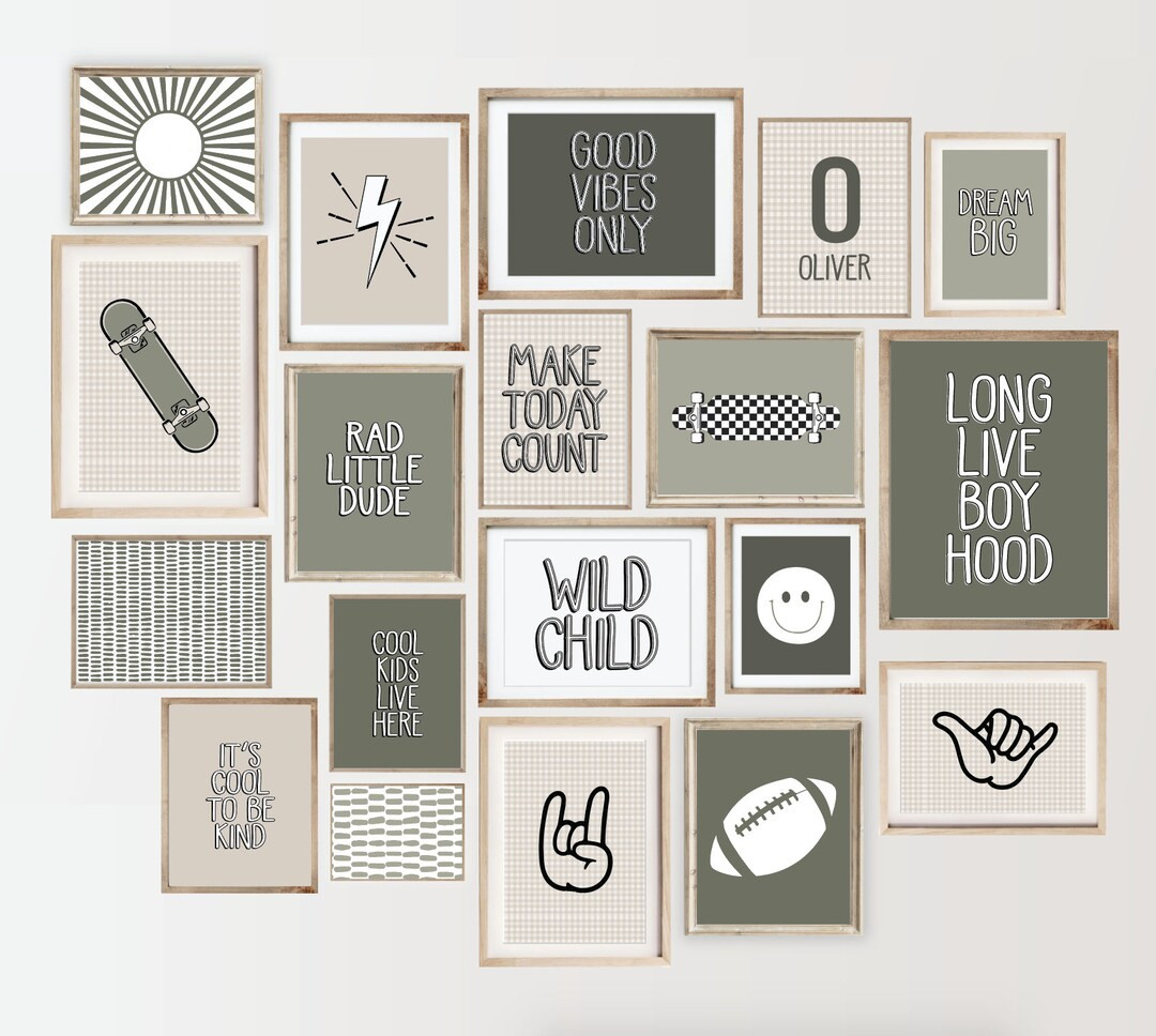 30 Boy Room Decor Set, Printable Wall Art Set, Nursery Wall Art, Big Boy Room Decor, Cool Kid Pri... | Etsy (US)