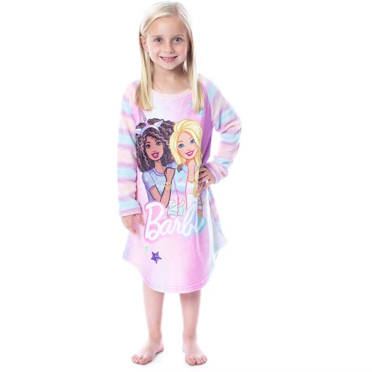 Mattel Barbie Girls' Raglan Kids Nightgown Pajama With Best Friend Unicorn | Target