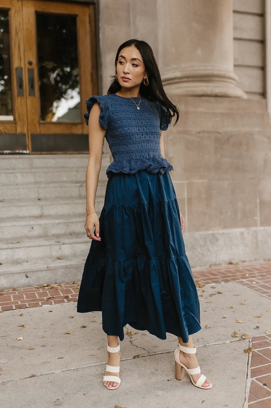 Carey Maxi Dress in Teal | Twofer Sweater Maxi Dress | Böhme US