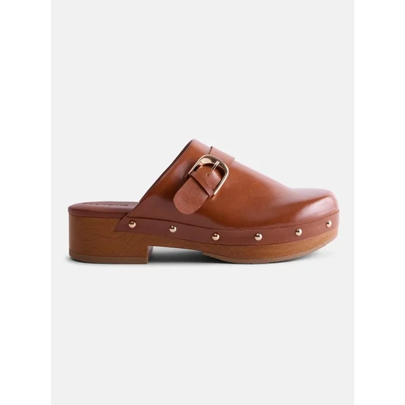 Scenario Women's Studded Faux Leather Platform Clogs | Walmart (US)
