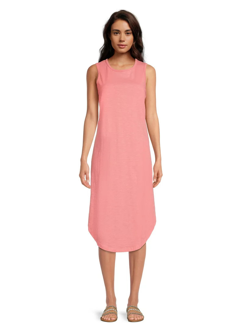 Time and Tru Women's Sleeveless Midi Dress - Walmart.com | Walmart (US)